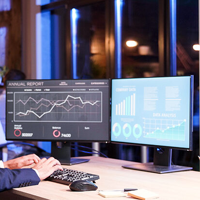 Accountant working remotely on cloud-based financial software