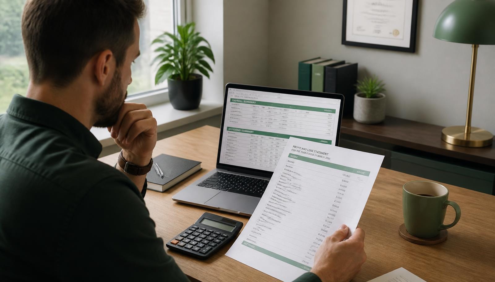 Limited company director reviewing salary and dividend figures for the 2026/27 tax year on a laptop