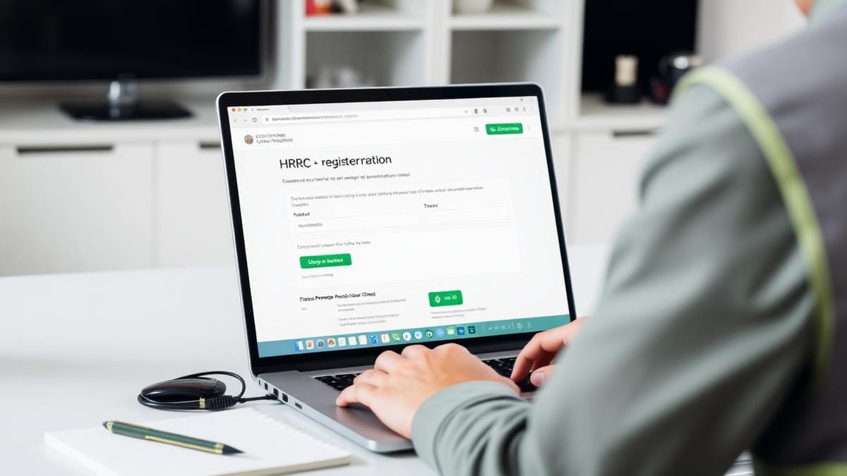 Construction worker registering for CIS with HMRC online